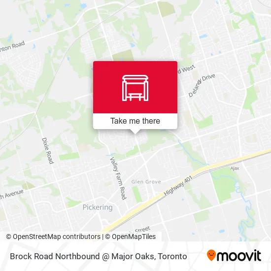 Brock Road Northbound @ Major Oaks map