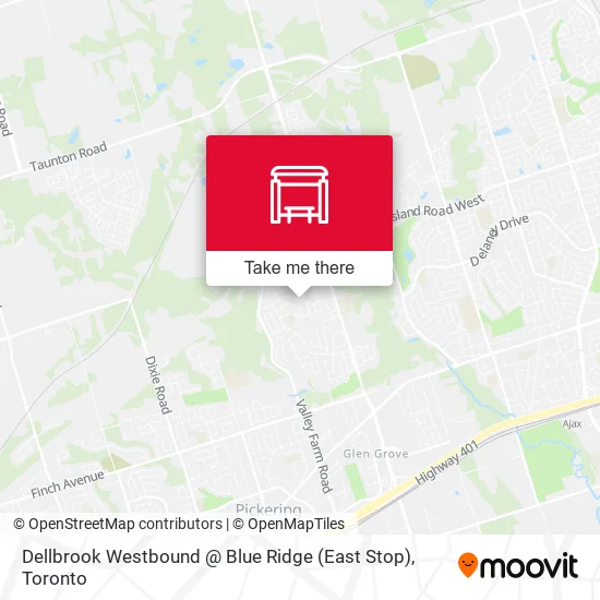 Dellbrook Westbound @ Blue Ridge (East Stop) map