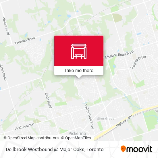 Dellbrook Westbound @ Major Oaks map