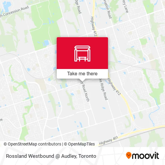 Rossland Westbound @ Audley map