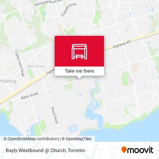 Bayly Westbound @ Church map