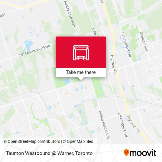Taunton Westbound @ Warner map