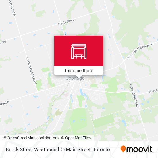 Brock Street Westbound @ Main Street map