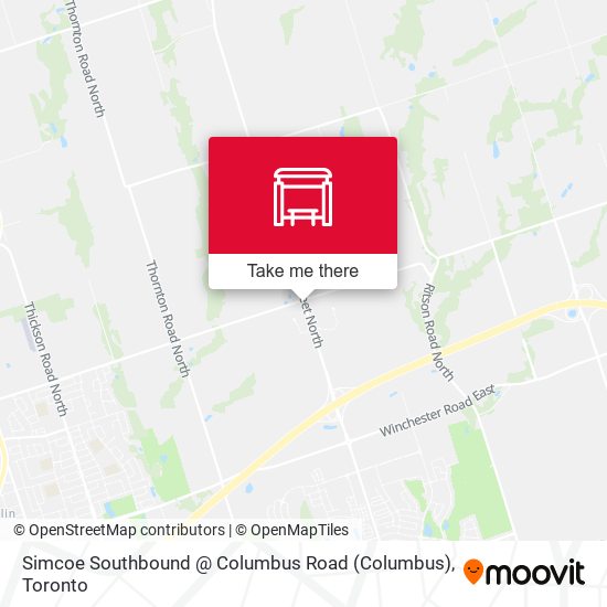 Simcoe Southbound @ Columbus Road map