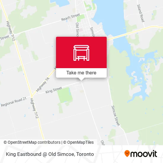 King Eastbound @ Old Simcoe map