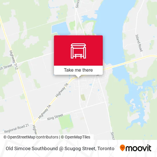 Old Simcoe Southbound @ Scugog Street map