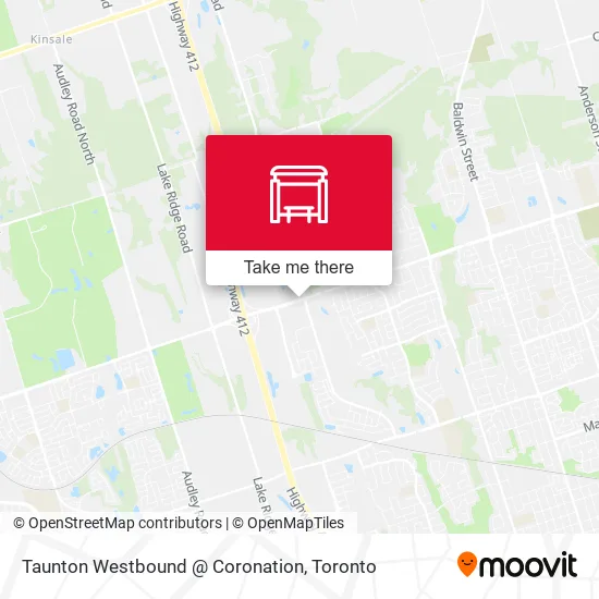 Taunton Westbound @ Coronation map