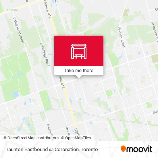 Taunton Eastbound @ Coronation map
