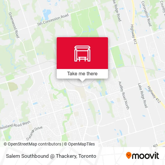 Salem Southbound @ Thackery map