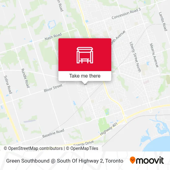 Green Southbound @ South Of Highway 2 map