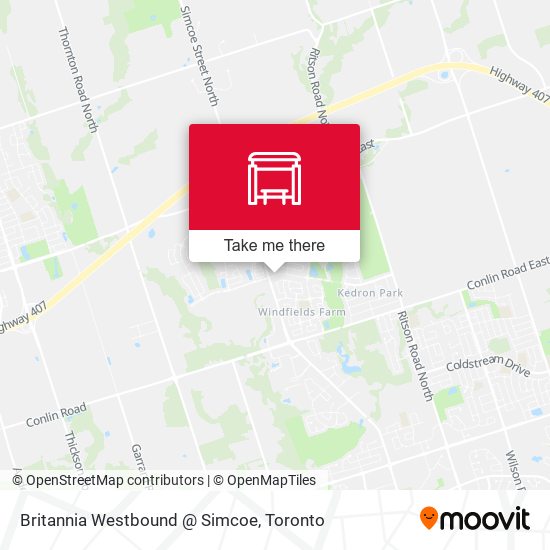 Britannia Westbound @ Simcoe map