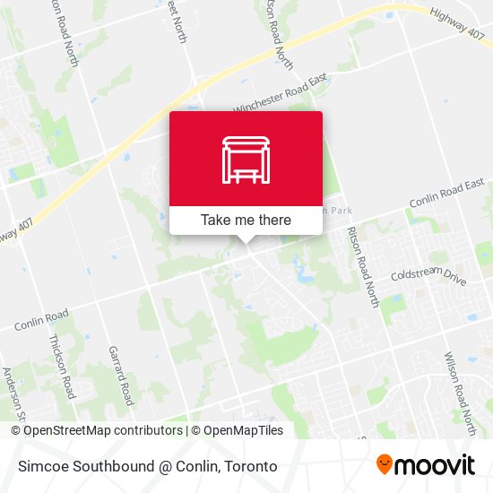 Simcoe Southbound @ Conlin map