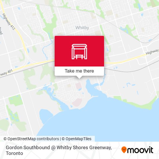Gordon Southbound @ Whitby Shores Greenway map
