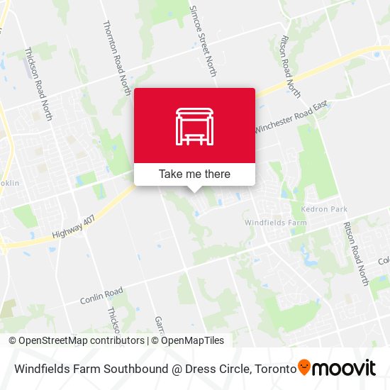 Windfields Farm Southbound @ Dress Circle map