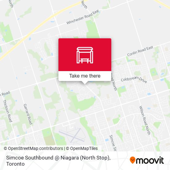 Simcoe Southbound @ Niagara (North Stop) map