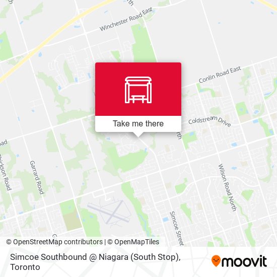Simcoe Southbound @ Niagara (South Stop) map