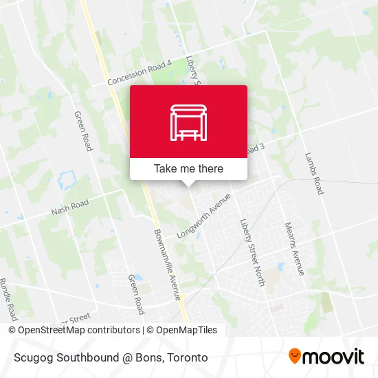 Scugog Southbound @ Bons map