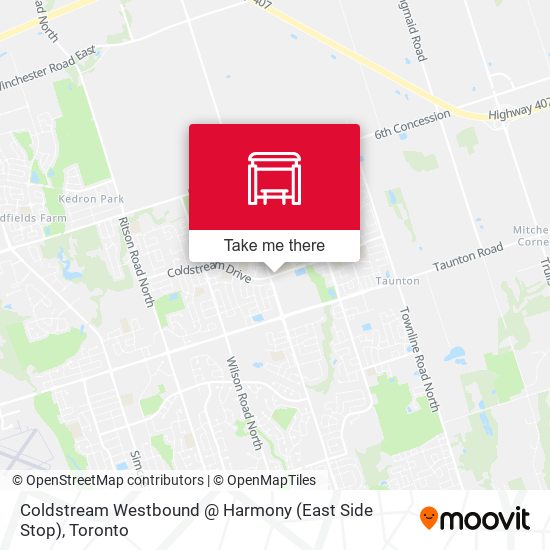 Coldstream Westbound @ Harmony (East Side Stop) map