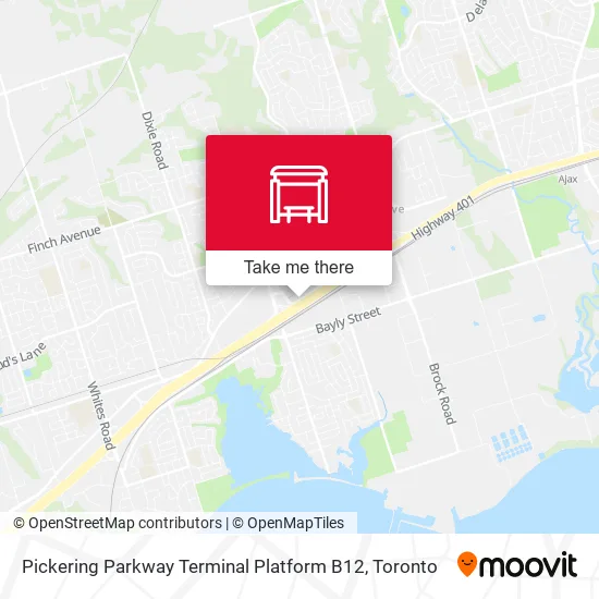 Pickering Parkway Terminal Platform B12 map