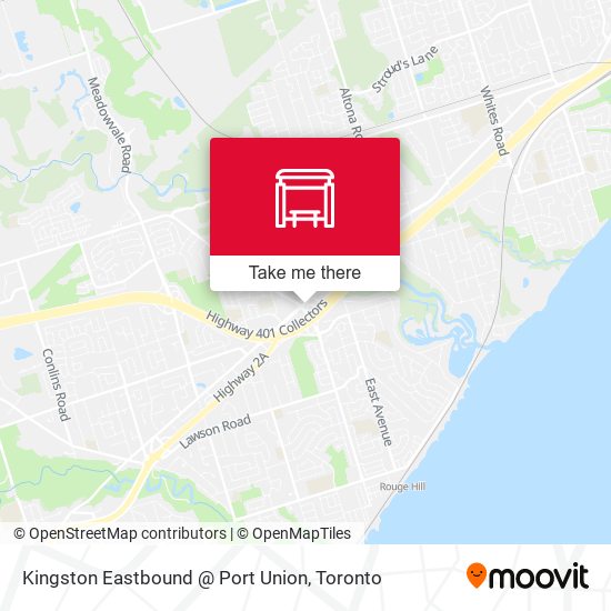 Kingston Eastbound @ Port Union map