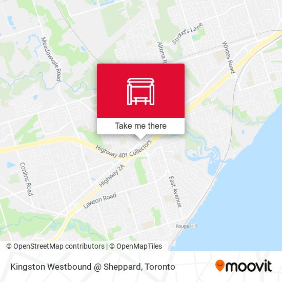 Kingston Westbound @ Sheppard map