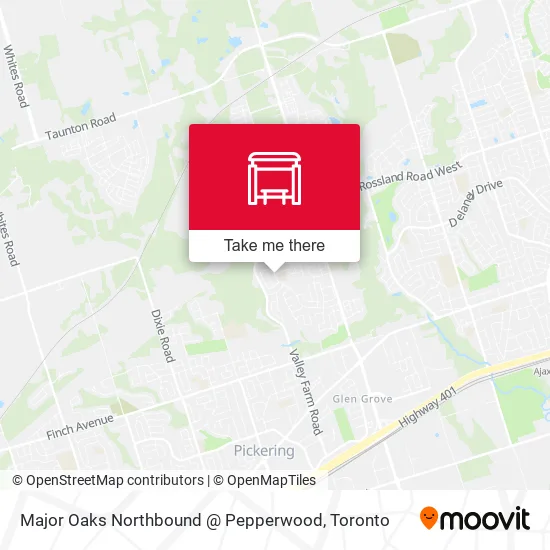 Major Oaks Northbound @ Pepperwood map