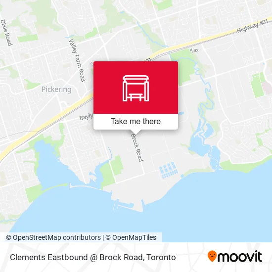 Clements Eastbound @ Brock Road map