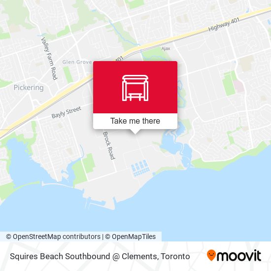 Squires Beach Southbound @ Clements map