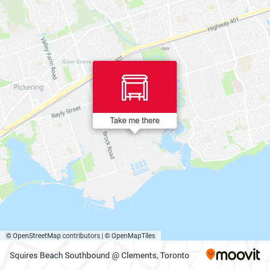 Squires Beach Southbound @ Clements map