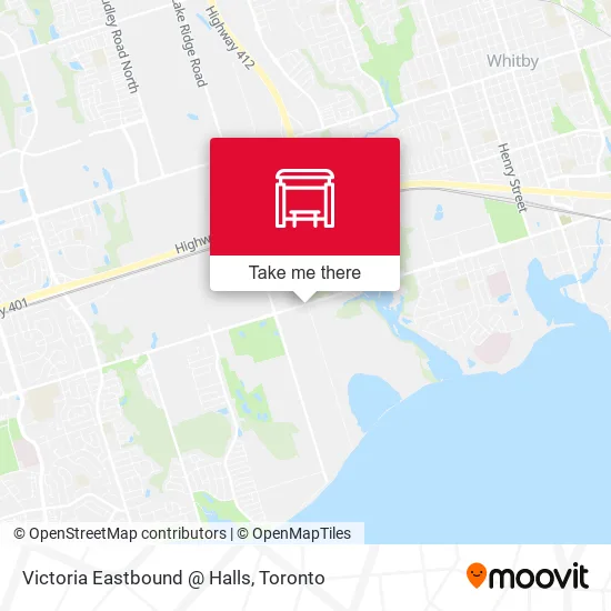 Victoria Eastbound @ Halls map