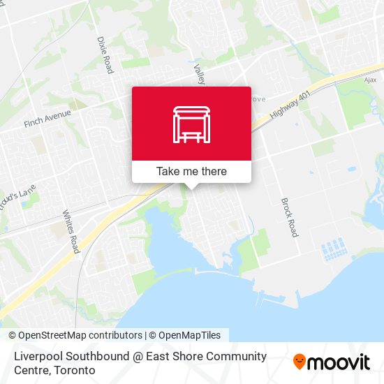 Liverpool Southbound @ East Shore Community Centre map