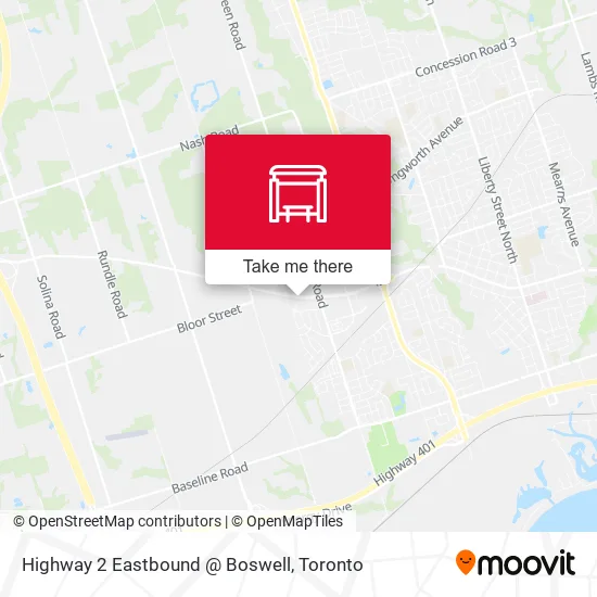 Highway 2 Eastbound @ Boswell map