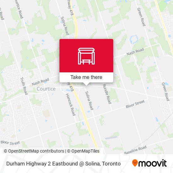 Durham Highway 2 Eastbound @ Solina map