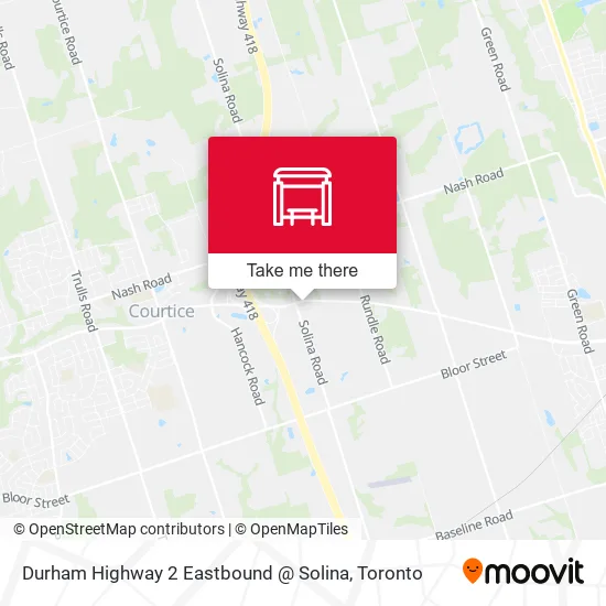 Durham Highway 2 Eastbound @ Solina map