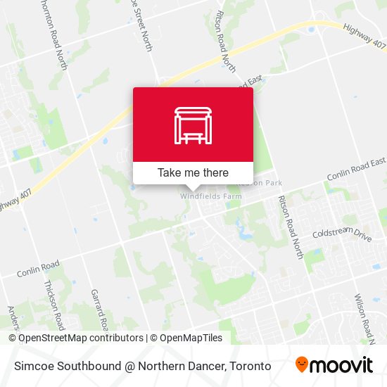Simcoe Southbound @ Northern Dancer map