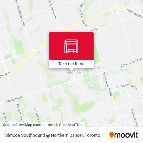 Simcoe Southbound @ Northern Dancer map