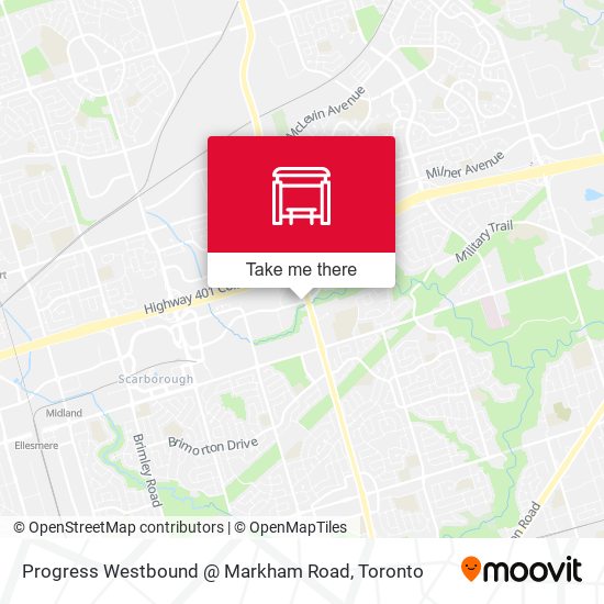 Progress Westbound @ Markham Road map