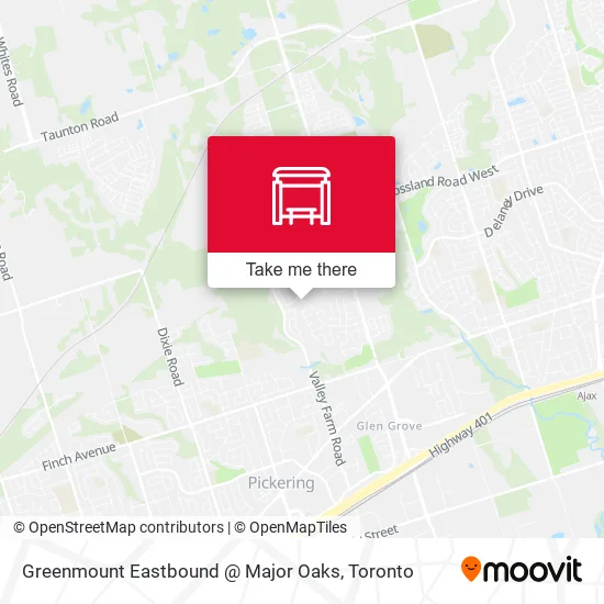 Greenmount Eastbound @ Major Oaks map