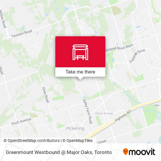 Greenmount Westbound @ Major Oaks map