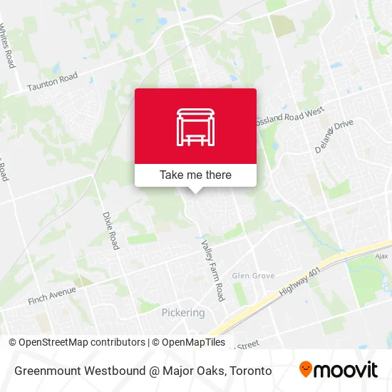 Greenmount Westbound @ Major Oaks map