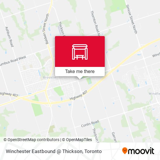 Winchester Eastbound @ Thickson map
