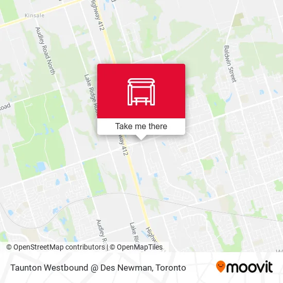 Taunton Westbound @ Des Newman map
