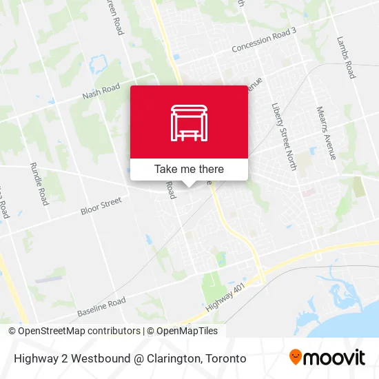 Highway 2 Westbound @ Clarington map