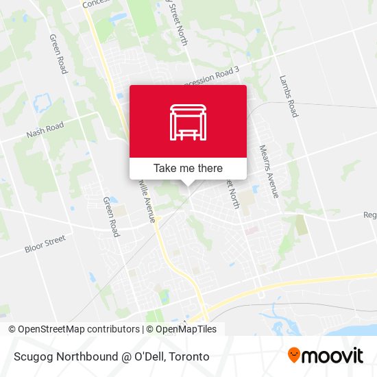 Scugog Northbound @ O'Dell map