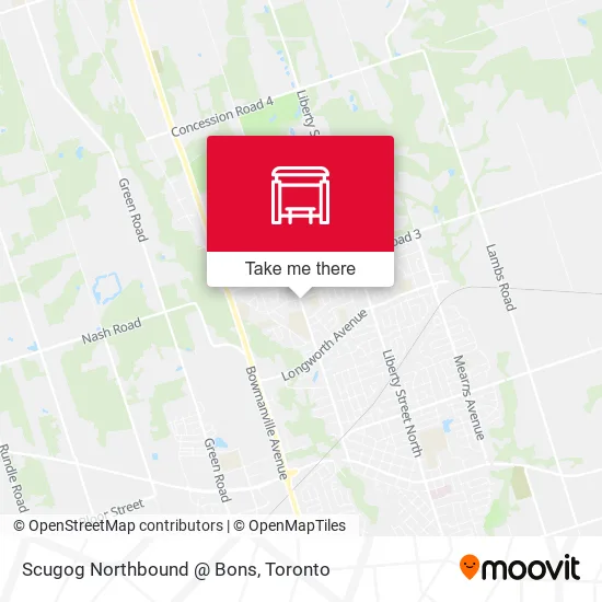 Scugog Northbound @ Bons map