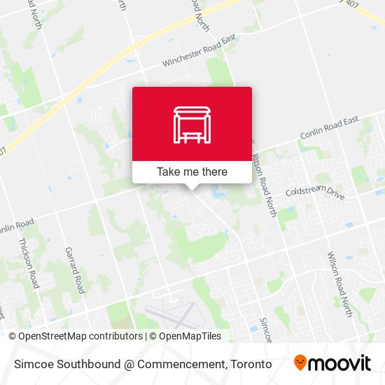 Simcoe Southbound @ Commencement map