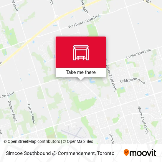 Simcoe Southbound @ Commencement map