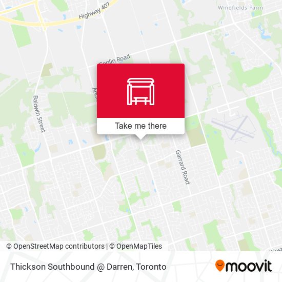 Thickson Southbound @ Darren map