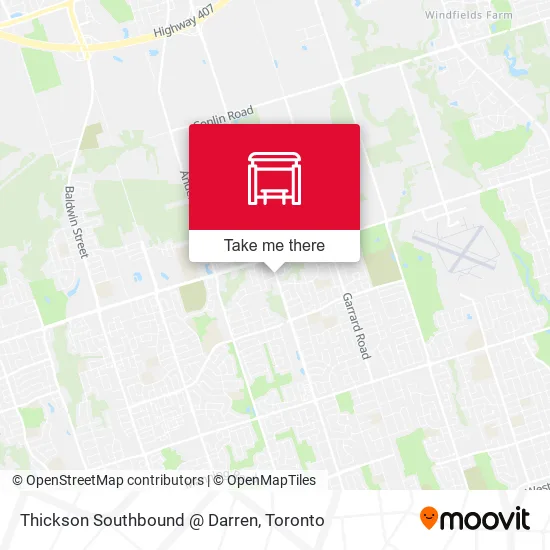 Thickson Southbound @ Darren map