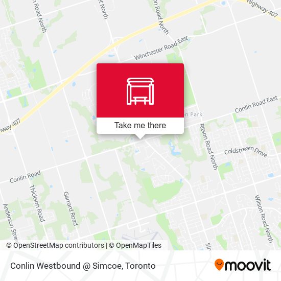 Conlin Westbound @ Simcoe map